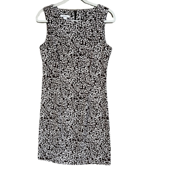 Dressbarn Women’s Size 8 Classic Vintage Brown & White A-Line Sleeveless Dress - Picture 2 of 9